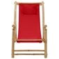 vidaXL Terasos kėdė, raudonos spalvos, bambukas ir drobė цена и информация | Lauko kėdės, foteliai, pufai | pigu.lt
