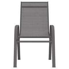 Sudedamos sodo kėdės, 2vnt., pilkos, tekstileno audinys kaina ir informacija | Lauko kėdės, foteliai, pufai | pigu.lt