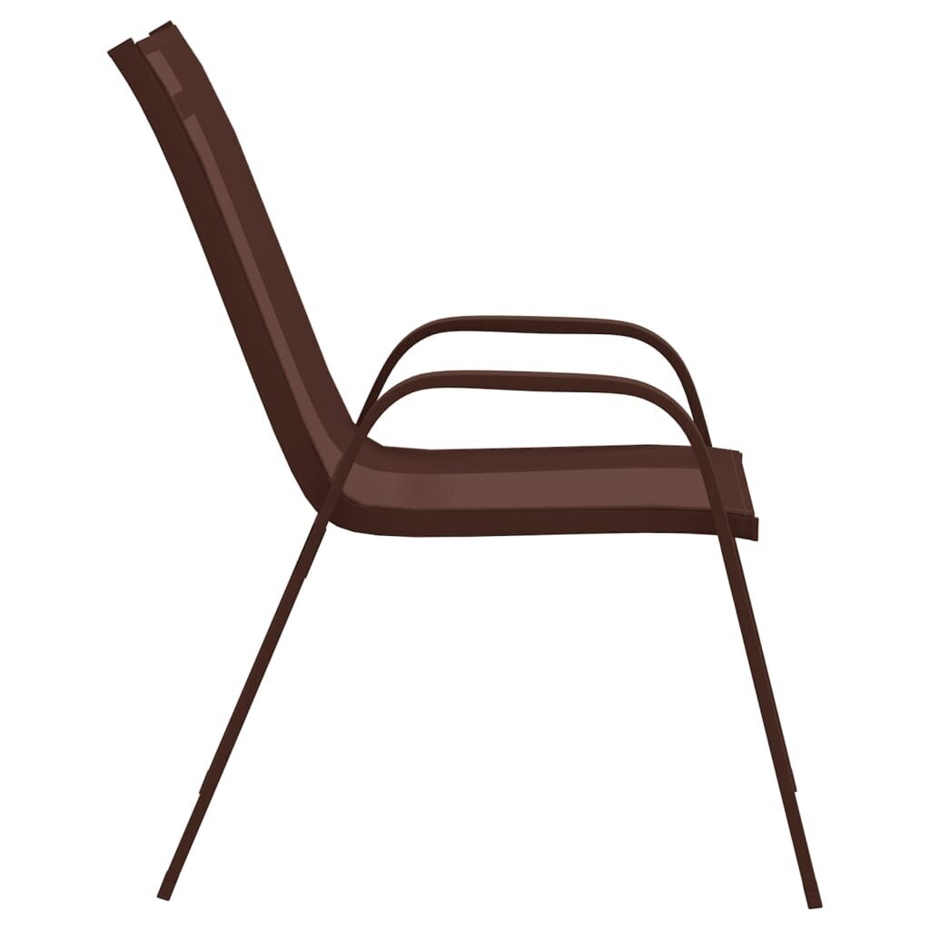 Sudedamos sodo kėdės, 6vnt., rudos, tekstileno audinys kaina ir informacija | Lauko kėdės, foteliai, pufai | pigu.lt