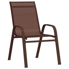 Sudedamos sodo kėdės, 6vnt., rudos, tekstileno audinys kaina ir informacija | Lauko kėdės, foteliai, pufai | pigu.lt
