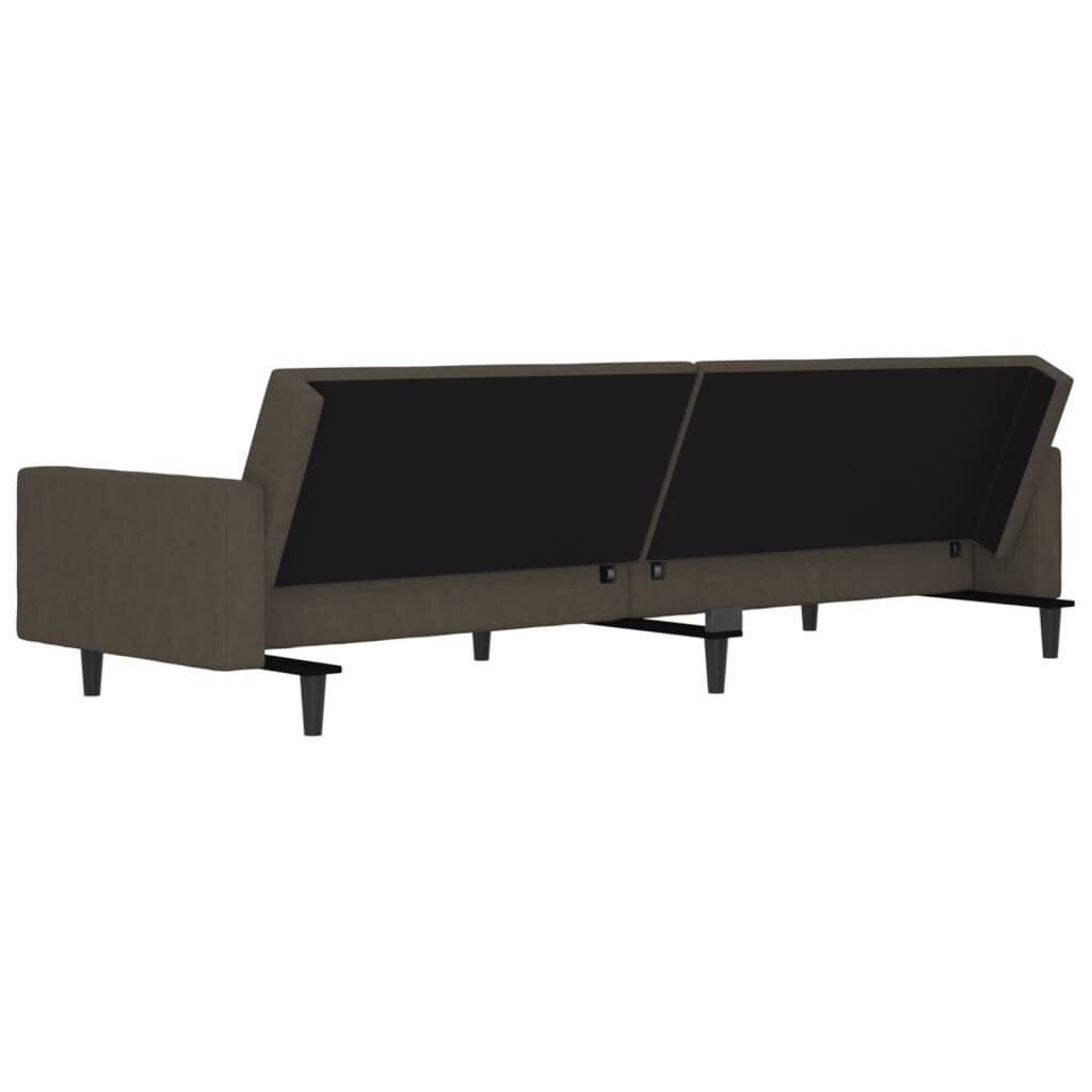 vidaXL Dvivietė sofa-lova, tamsiai pilkos spalvos, mikropluoštas kaina ir informacija | Sofos | pigu.lt