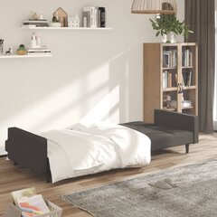 vidaXL Dvivietė sofa-lova, tamsiai pilkos spalvos, mikropluoštas цена и информация | Диваны | pigu.lt