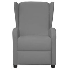 vidaXL Atlošiamas krėslas, pilkos spalvos, dirbtinė oda kaina ir informacija | Svetainės foteliai | pigu.lt