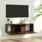Sieninė televizoriaus spintelė, ąžuolo, 100x30x30 cm, mediena kaina ir informacija | TV staliukai | pigu.lt