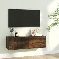 Sieninė televizoriaus spintelė, ąžuolo, 100x30x30 cm, mediena цена и информация | Тумбы под телевизор | pigu.lt