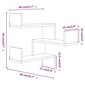 Sieninė kampinė lentyna, dūminio ąžuolo, 40x40x50cm, mediena kaina ir informacija | Lentynos | pigu.lt