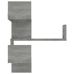 Sieninė kampinė lentyna, pilka ąžuolo, 40x40x50cm, mediena kaina ir informacija | Lentynos | pigu.lt