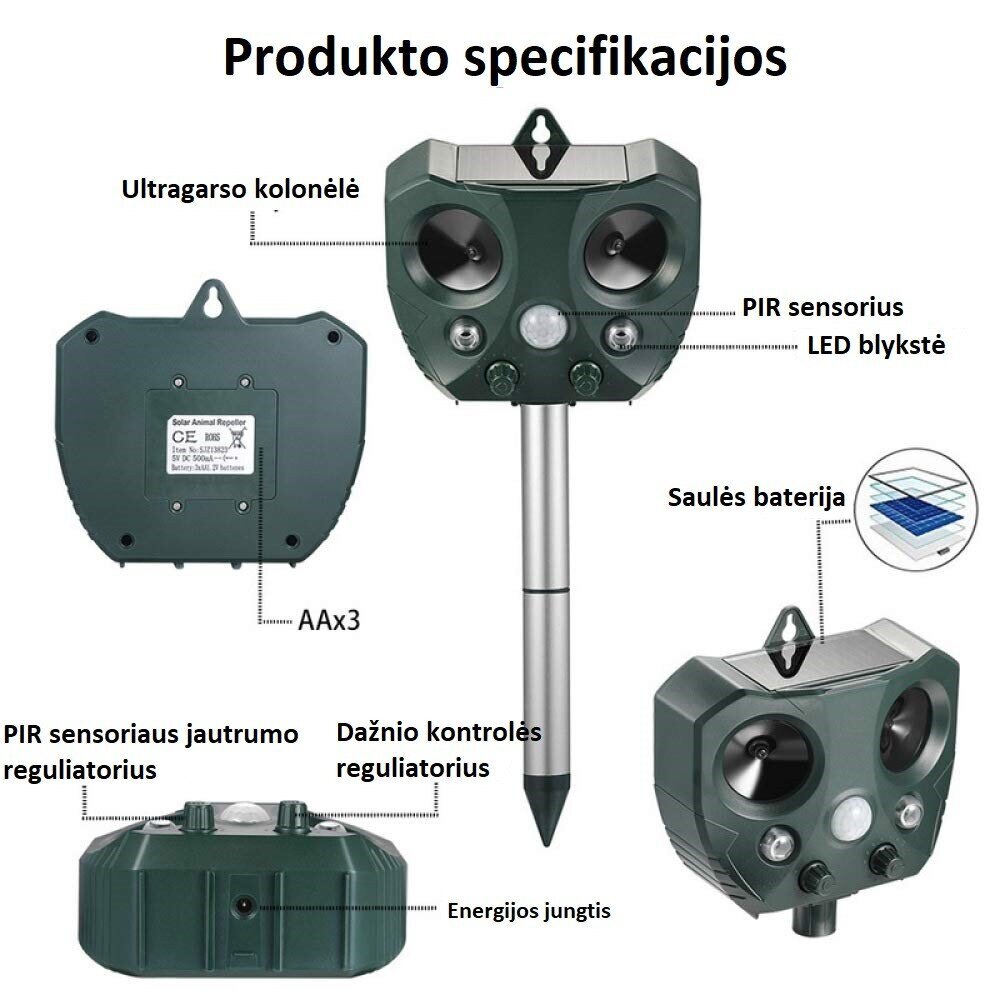 Ultragarsinė kenkėjų baidyklė Vonivi цена и информация | Graužikų, kurmių naikinimas | pigu.lt