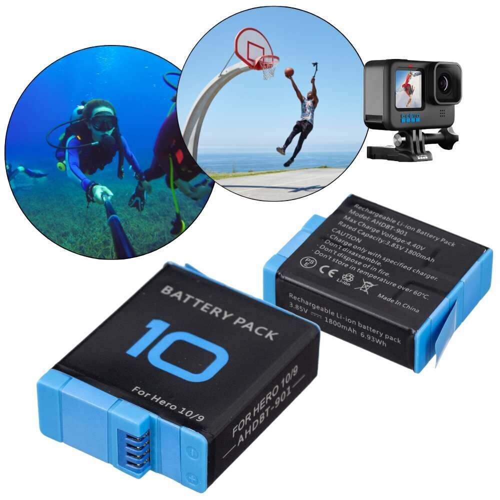 GoPro Hero 10 veiksmo kameros akumuliatorius, 1800 mAh kaina ir informacija | Akumuliatoriai vaizdo kameroms | pigu.lt
