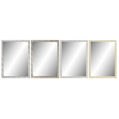 Sieninis veidrodis DKD Home Decor Stiklas Natūralus Pilka Ruda Tamsiai pilka PS 4 vnt. Augalo lapas (56 x 2 x 76 cm) kaina ir informacija | Veidrodžiai | pigu.lt