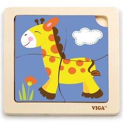 Medinė dėlionė Viga, žirafa kaina ir informacija | Dėlionės (puzzle) | pigu.lt