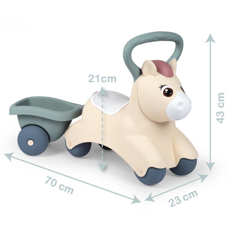 Smoby Little First Baby Pony su priekaba kaina ir informacija | Žaislai berniukams | pigu.lt