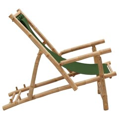 Terasos kėdė, žalios spalvos, bambukas ir drobė цена и информация | Садовые стулья, кресла, пуфы | pigu.lt