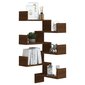 Sieninės kampinės lentynos, 2vnt., rudos, 40x40x50cm, mediena kaina ir informacija | Lentynos | pigu.lt