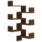 Sieninės kampinės lentynos, 2vnt., rudos, 40x40x50cm, mediena kaina ir informacija | Lentynos | pigu.lt