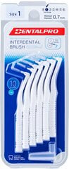 Tarpdančių šepetėliai DentalPro, 1dydis, 0.7mm,10vnt. цена и информация | Зубные щетки, пасты | pigu.lt