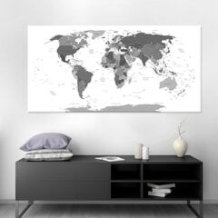 Pasaulio žemėlapis su valstybių bei sostinių pavadinimais, smeigtukai dovanu! DB008 100x50 Cm. kaina ir informacija | Žemėlapiai | pigu.lt