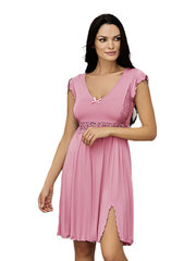 Ночная сорочка из вискозы с кружевом Lega NMV93, Цвет розовый цена и информация | Женские пижамы, ночнушки | pigu.lt