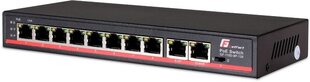 GetFort GF-110D-8P-120 network switch Unmanaged L2 Fast Ethernet (10/100) Power over Ethernet (PoE) Black kaina ir informacija | Komutatoriai (Switch) | pigu.lt