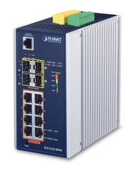PLANET IGS-5225-8P4S network switch Managed L2+ Gigabit Ethernet (10/100/1000) Power over Ethernet (PoE) Blue, Silver kaina ir informacija | Komutatoriai (Switch) | pigu.lt