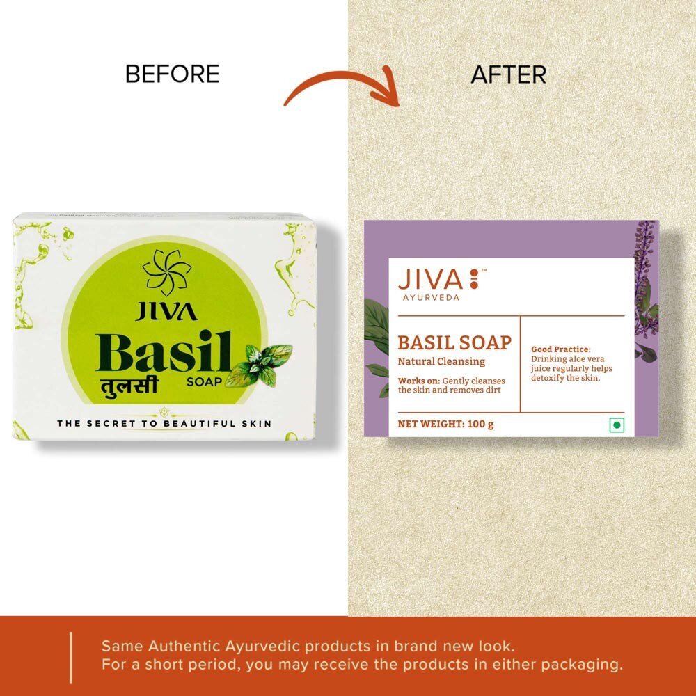 Muilas su baziliku Basil Soap Jiva Ayurveda, 100g kaina ir informacija | Muilai | pigu.lt