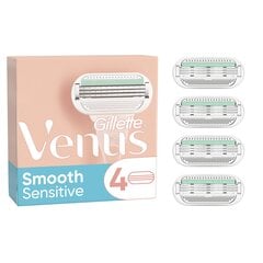 Сменные насадки для бритвы Gillette Venus Smooth Sensitive, 4 шт. цена и информация | Косметика и средства для бритья | pigu.lt