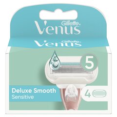 Skustuvo galvutės Gillette Venus Deluxe Smooth Sensitive, 4 vnt. kaina ir informacija | Gillette Plaukų priežiūrai | pigu.lt
