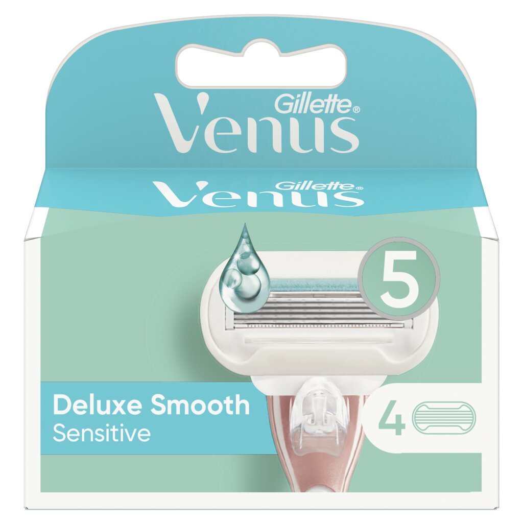 Skustuvo galvutės Gillette Venus Deluxe Smooth Sensitive, 4 vnt. цена и информация | Skutimosi priemonės ir kosmetika | pigu.lt