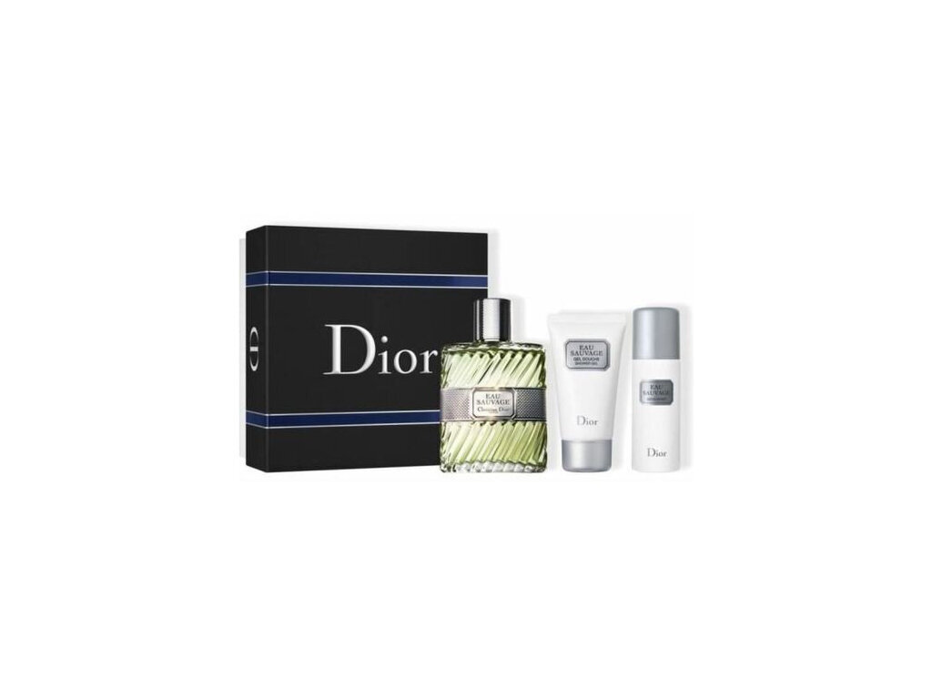 Rinkinys Dior Eau Sauvage Tualetinis vanduo, 100 ml + dušo želė,50 ml + dezodorantas, 50 ml kaina ir informacija | Parfumuota kosmetika vyrams | pigu.lt