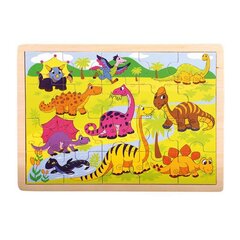 Деревянный пазл Динозавры Bino Puzzle Dinosaurs Art.BN88079 цена и информация | Пазлы | pigu.lt