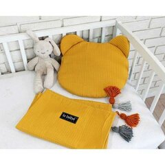 Хлопковый плед + подушка La bebe™ Waffle Set Art.126548 Yellow, 100x75 см цена и информация | Детское постельное бельё | pigu.lt