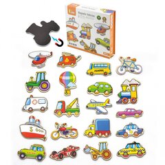 Деревянный магнитный пазл "Автомобиль цена и информация | Игрушки для малышей | pigu.lt