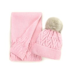 Kepurė ir šalikas Art of Polo Kartu cz21801-2, rožiniai kaina ir informacija | Kepurės, pirštinės, šalikai mergaitėms | pigu.lt