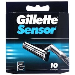 Skustuvo galvutės Gillette Sensor, 10 vnt. kaina ir informacija | Skutimosi priemonės ir kosmetika | pigu.lt