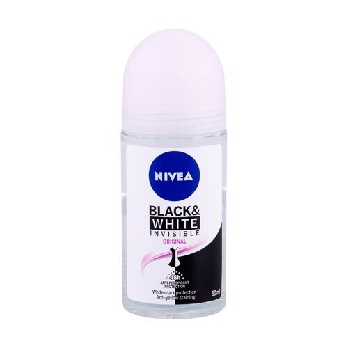 Rutulinis dezodorantas Nivea Invisible For Black & White 48h Antiperspirant Clear, 50ml kaina ir informacija | Dezodorantai | pigu.lt