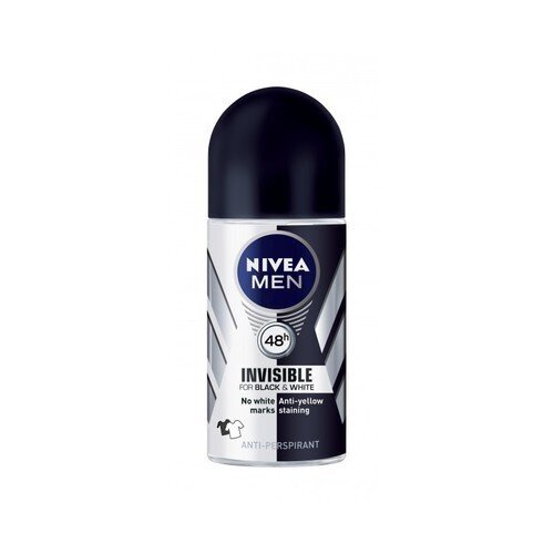 Rutulinis dezodorantas Nivea Invisible For Black & White Power Roll-On, 50ml kaina ir informacija | Dezodorantai | pigu.lt