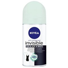 Rutulinis dezodorantas Nivea Invisible Fresh Black & White 48H Anti-Perspirant, 50ml kaina ir informacija | Dezodorantai | pigu.lt