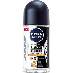 Nivea Men Black & White Invisible Ultimate Impact - Ball antiperspirant 50ml цена и информация | Дезодоранты | pigu.lt