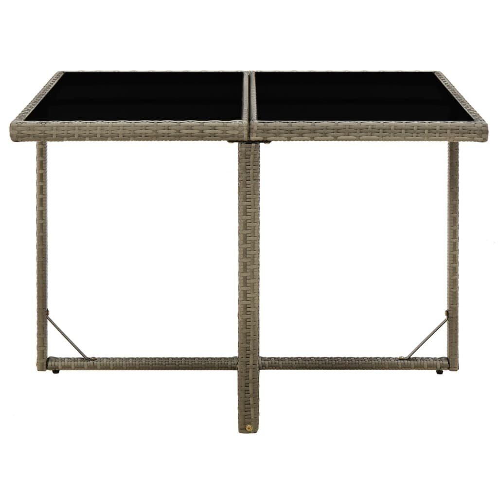 Stalas 109x107x74cm, pilkas/juodas цена и информация | Lauko stalai, staliukai | pigu.lt
