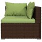 Dvivietė sofa su pagalvėlėmis, rudos spalvos, poliratanas kaina ir informacija | Lauko kėdės, foteliai, pufai | pigu.lt