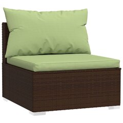 Keturvietė sofa su pagalvėlėmis, rudos spalvos, poliratanas kaina ir informacija | Lauko kėdės, foteliai, pufai | pigu.lt