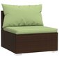 Keturvietė sofa su pagalvėlėmis, rudos spalvos, poliratanas цена и информация | Lauko kėdės, foteliai, pufai | pigu.lt