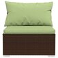 Keturvietė sofa su pagalvėlėmis, rudos spalvos, poliratanas kaina ir informacija | Lauko kėdės, foteliai, pufai | pigu.lt