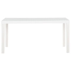 vidaXL Sodo stalas, baltos spalvos, 150x90x72cm, PP цена и информация | Садовые столы, столики | pigu.lt