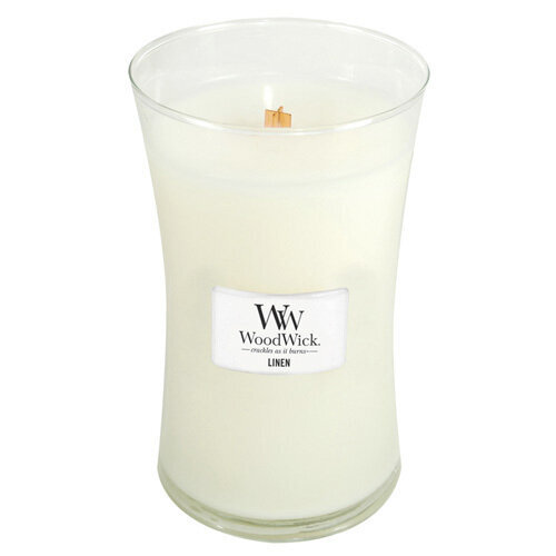 WoodWick kvapioji žvakė Linen Vase, 85.0g kaina ir informacija | Žvakės, Žvakidės | pigu.lt