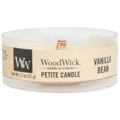 WoodWick Vanilla Bean Petite Candle - Scented travel candle 31.0g цена и информация | Подсвечники, свечи | pigu.lt