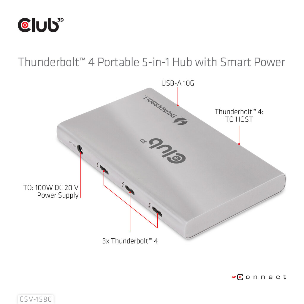 Club 3D CSV-1580 kaina ir informacija | Adapteriai, USB šakotuvai | pigu.lt