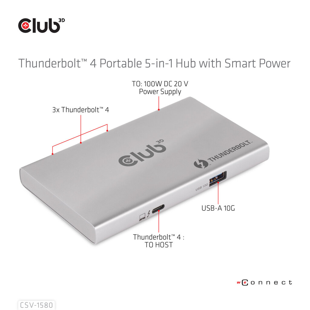 Club 3D CSV-1580 kaina ir informacija | Adapteriai, USB šakotuvai | pigu.lt