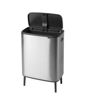 Brabantia šiukšliadėžė Bo Touch Bin Hi, 60 l, Matt Steel FPP kaina ir informacija | Šiukšliadėžės | pigu.lt