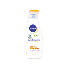 Kremas nuo saulės vaikams Nivea Sun Kids Protect & Sensitive Sun Lotion SPF 50+, 200ml kaina ir informacija | Kremai nuo saulės | pigu.lt